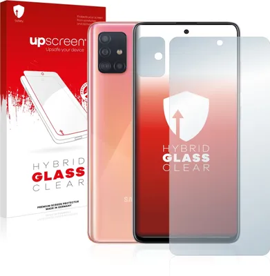 Produktbild von upscreen Schutzglas für Samsung Galaxy A51 (Display+Kamera) Schutzfolie Panzer Folie Glas Display Schutz klar