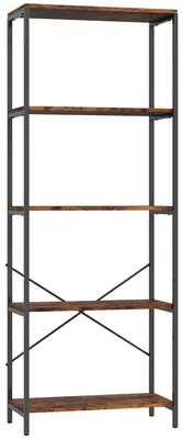 Produktbild von Bücherregal, 5 Ebenen, Metall, Melaminoberfläche, Braun