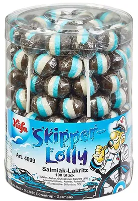 Obrázek produktu pro Küfa Skipper Lolly s příchutí lékořice jednotlivě balené 100 ks 1700g