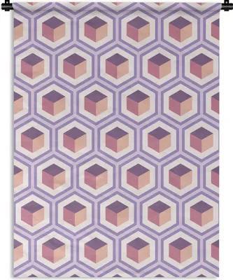 Produktbild von MuchoWow® Wandteppich Wandbehang Würfel - Muster 60x80 cm Tapisserie Dekoration Wandtuch - Decke - Wandtücher - Wohne
