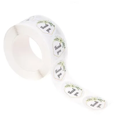 Obrázek produktu pro Květinové samolepky s motivem "Děkuji" - balení 500 kusů