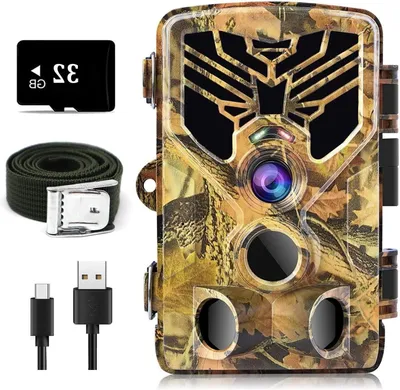 Zdjęcie produktu dla Kamera do obserwacji dzikiej przyrody - kamera nocnej obserwacji - Fotoval - Obserwacja zwierząt - Nagrywanie wideo 4K - Detektor ruchu - Wodoodporna (IP65) - Żółta