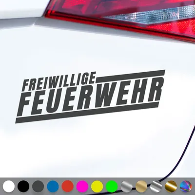 Produktbild von PantherPixel Freiwillige Feuerwehr Aufkleber Schriftzug Neon Sticker Auto Geschenkidee Farbe Dunkelgrau