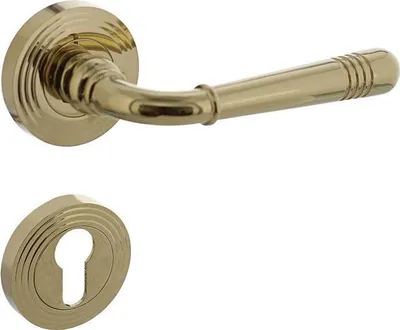 Produktbild von Rosetten-Drckergarnitur Helena Zamak F3 Messing PZ DIN links / rechts D/D