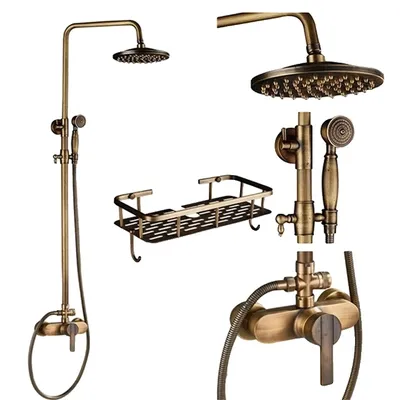 Produktbild von Duscharmatur-Set, Regenduschkopf, Doppelgriff-Drehung, D Regal