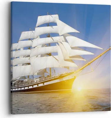 Produktbild von Bild auf Leinwand - Leinwandbild - Yacht Meer Welle - 40x40cm - Wand Bild - Wanddeko - Wandbilder - Leinwanddruck - Bilder - Kunstdruck - Wanddekoration - Leinwand bilder - Wandkunst - AC40x40-4039