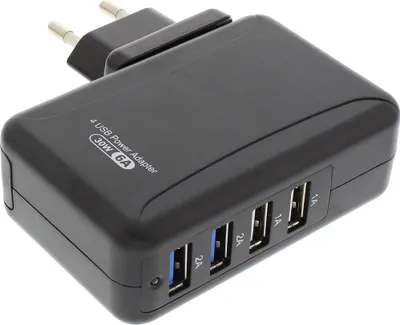 Produktbild von InLine USB Netzteil 4-fach Stromadapter, 100-240V zu 5V/6A, schw