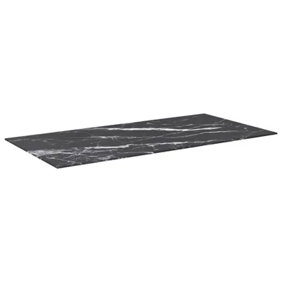 Produktbild von vidaXL Tischplatte Schwarz 100x50 cm 6 mm Hartglas in Marmoroptik