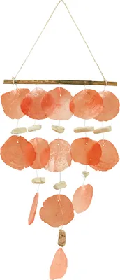 Produktbild von Maritime Hängedeko Capiz Muscheln Treibholz Natur Orange 28x66cm