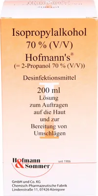 Obrázek produktu pro Izopropylalkohol 70% Hofmannův dezinfekční prostředek, 200 ml roztoku