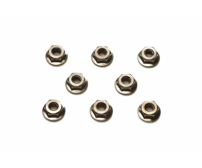 Produktbild von TRF Radmuttern 4mm geriffelt Stahl für 1:10 RC Modelle