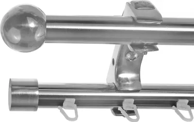 Produktbild von Rohr+Innenlauf Gardinenstange Ø20mm Edelstahl Look 2-läufig Deckenträger D60 RI