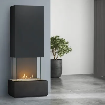 Produktbild von muenkel design Prato [moderner Design Ethanolkamin]: Concrete (Betonoptik) - safety burner 450 - weiß