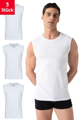 Produktbild von Burnell & Son Ärmellos Rundhals 3er Pack, Größe:3XL, 3er Pack Farben:weiß