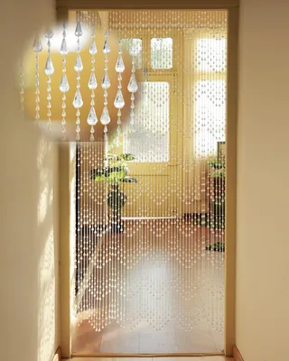 Produktbild von Perlenvorhang 90x200 cm, 60 Stränge, Insektenschutz, Kunststoff, für Balkontür