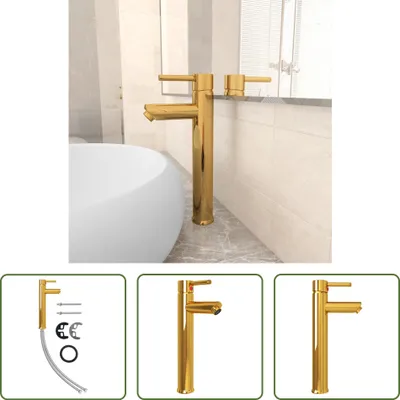 Produktbild von The Living Store Badezimmer Mischbatterie Golden 12x30 cm