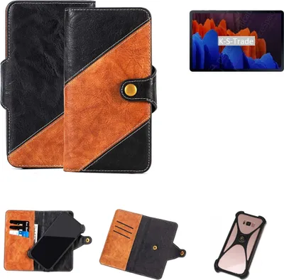 Produktbild von K-S-Trade Handyhülle Schutzhülle Bookstyle Case Wallet-Case kompatibel mit Oppo A53 (2020) Handy Cover Bumper Klapphülle schwarz hellbraun 1x