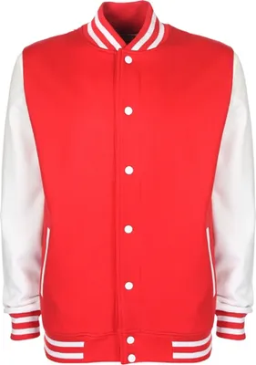 Produktbild von FDM Uni College-Jacke, kontrastfarbene Ärmel BC2029 (L) (Feuerrot/Weiß)