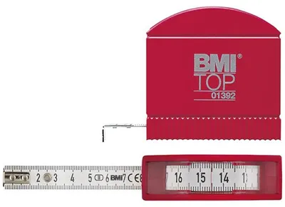 Image de Mètre ruban de poche BMI avec fenêtre, 3 m x 13 mm, blanc