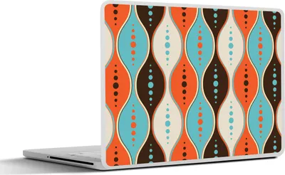 Produktbild von MuchoWow® Laptop Aufkleber Sticker Cover Retro - Kreis - Design 25x18 cm - Laptop-Deko