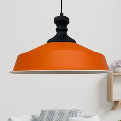 Produktbild von Pendelleuchte Asletl Schwarz-Knob Hängelampe Küchenlampe Hängend 40 cm - Orange