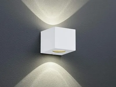 Image de Applique d'extérieur LED CORDOBA blanche 2 W, blanc chaud, 200 lm, plastique, dim. : 9 x 10 x 10 cm, IP44, RL