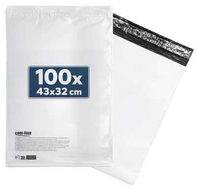 Produktbild von com-four® 100x Versandtaschen 43 x 32 cm - Selbstklebende Versandbeutel