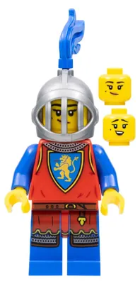 Obrázek produktu pro LEGO Minifigurka: Levý rytíř - ženská postava, plochá stříbrná helma s pevným křídlem (cas567)