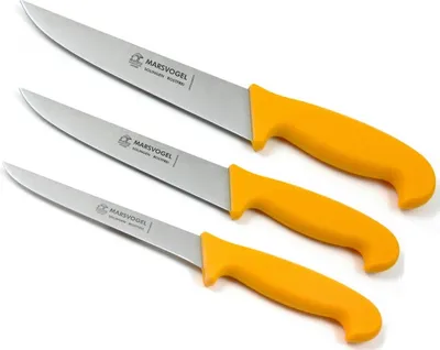 Produktbild von Marsvogel | 3-tlg. Metzgermesser-Set | ergonomische Griffe | hochwertige Klingen | ideal für präzise Schnitte | langlebig und professionell