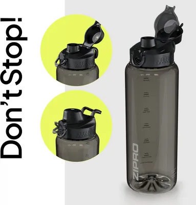 Produktbild von Zipro Tritan 1500 ml Trinkflasche Sportflasche Wasserflasche Getränkeflasche Trinkflasche mit Fruchtaufsatz, Zeitmarkierung