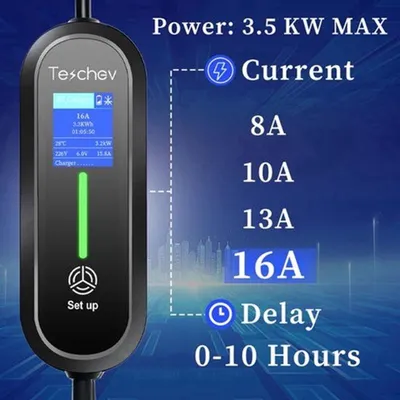 Obrázek produktu pro Přenosná nabíječka pro elektromobily - 16A, konektor typu 2 - výkon 3,5 kW - kabel o délce 3,5 metru - stupeň krytí IP66 (voděodolná)