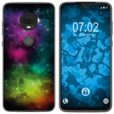 Produktbild von PhoneNatic Case kompatibel mit Motorola Moto G7 Plus Silikon-Hülle Space Starfield M7