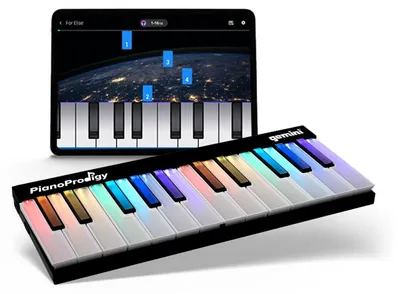 Immagine prodotto di Tastiera MIDI wireless - 24 tasti - Retroilluminata - Bluetooth - Portatile