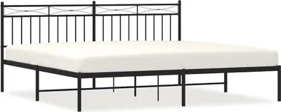 Productafbeelding van vidaXL Bedframe met hoofdeinde, metaal, zwart, 193x203 cm