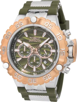 Obrázok produktu pre Invicta Subaqua - Poseidon 48555 Pánske Hodinky - Quartz Hnací Mechanizmus - Nerezová Oceľ so Zeleným Ciferníkom - 55 mm