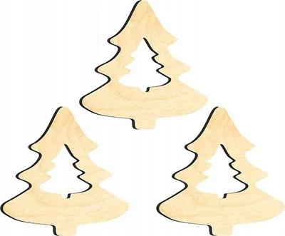 Image de Décorations de Noël en bois, lot de 3 (Z26).
