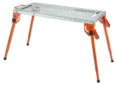 Immagine prodotto di Banco da lavoro portatile, tavolo da lavoro pieghevole, postazione di lavoro multifunzione - 44" x 21" - Altezza regolabile, 4 livelli