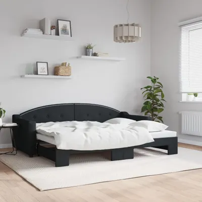 Image de Maison Exclusive - Canapé-lit convertible noir 80 x 200 cm en tissu
