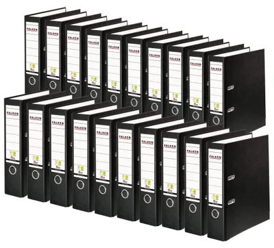 Produktbild von FALKEN 20x PP-Color Kunststoff-Ordner 8 cm breit DIN A4 schwarz