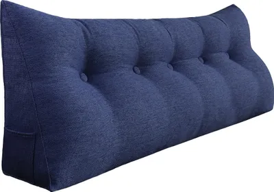 Produktbild von Ergonomisches Kopfteilkissen in Leinenoptik, Lesekissen, Keilkissen, Rückenkissen, Ruhekissen, Dekokissen
