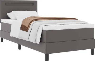 Immagine prodotto di Letto boxspring con materasso grigio 100 x 200 cm in ecopelle