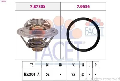Produktbild von FACET Thermostat Kühlmittel 95°C für NISSAN Qashqai / Qashqai +2 I (J10, NJ10) für RENAULT Clio III Schrägheck (BR0/1, CR0/1) MEGANE III Grandtour