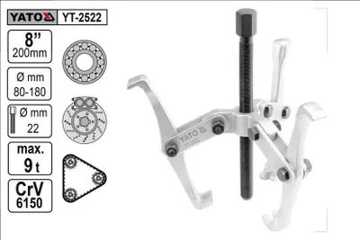 Zdjęcie produktu dla Ściągacz 3-ramienny YATO szerokość ramienia 180 mm długość 200 mm