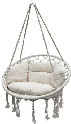 Obrázek produktu pro Závěsné křeslo Relax 80 x 60 cm - přírodní - závěsný koš včetně polštáře pro vnitřní i venkovní použití