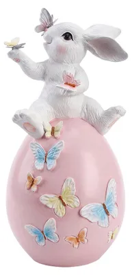 Productafbeelding van Clayre & Eef Decoratief figuur, konijn, 16x15x29 cm, wit, kunststof