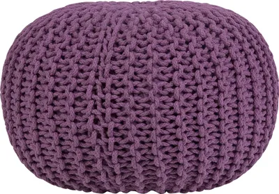 Produktbild von BELIANI Pouf fialový 100% bavlna kulatý Ø50 cm elegantní moderní