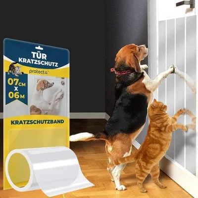 Obrázek produktu pro Ochrana proti poškrábání pro kočky a psy, 7 cm x 6 m, průhledná, samolepicí