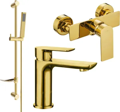 Produktbild von Mexen Alfa DF02 Brausegarnitur, Gold - 745704DF02-50