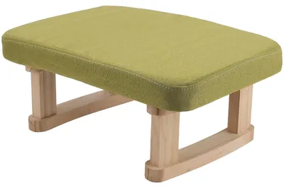 Produktbild von Omgoods – Kleiner Holzfußhocker, Ottomanen-Fußhocker mit Holzbeinen – 41x30x14 cm
