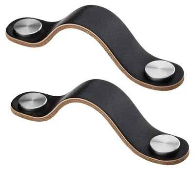 Produktbild von SOTECH Ledergriff OSTERNAS Schrankgriff – Bohrabstand 96 mm, Edelstahl / Schwarz (2 Stück)